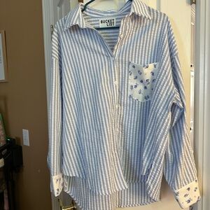 BucketList Striped Button-Up Shirt
